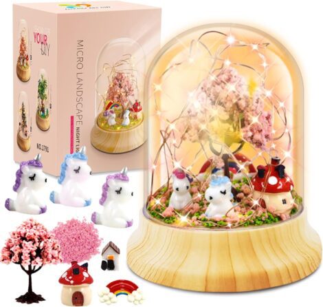 Unicorn Night Light Craft Kit: DIY Gift for 5-9 Year Old Girls, Perfect for Birthdays and Holidays.