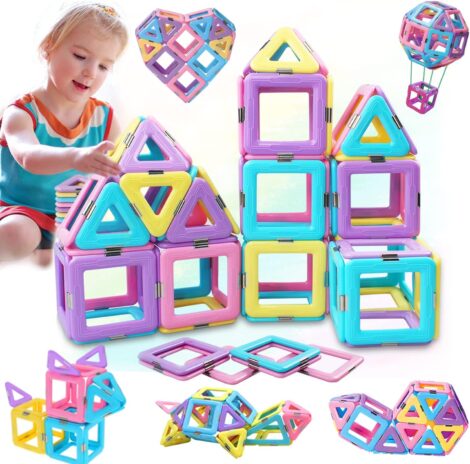 Magnetic Building Blocks Set for Kids: STEM Educational Toys for 3-year-olds, Ideal Christmas Gift.