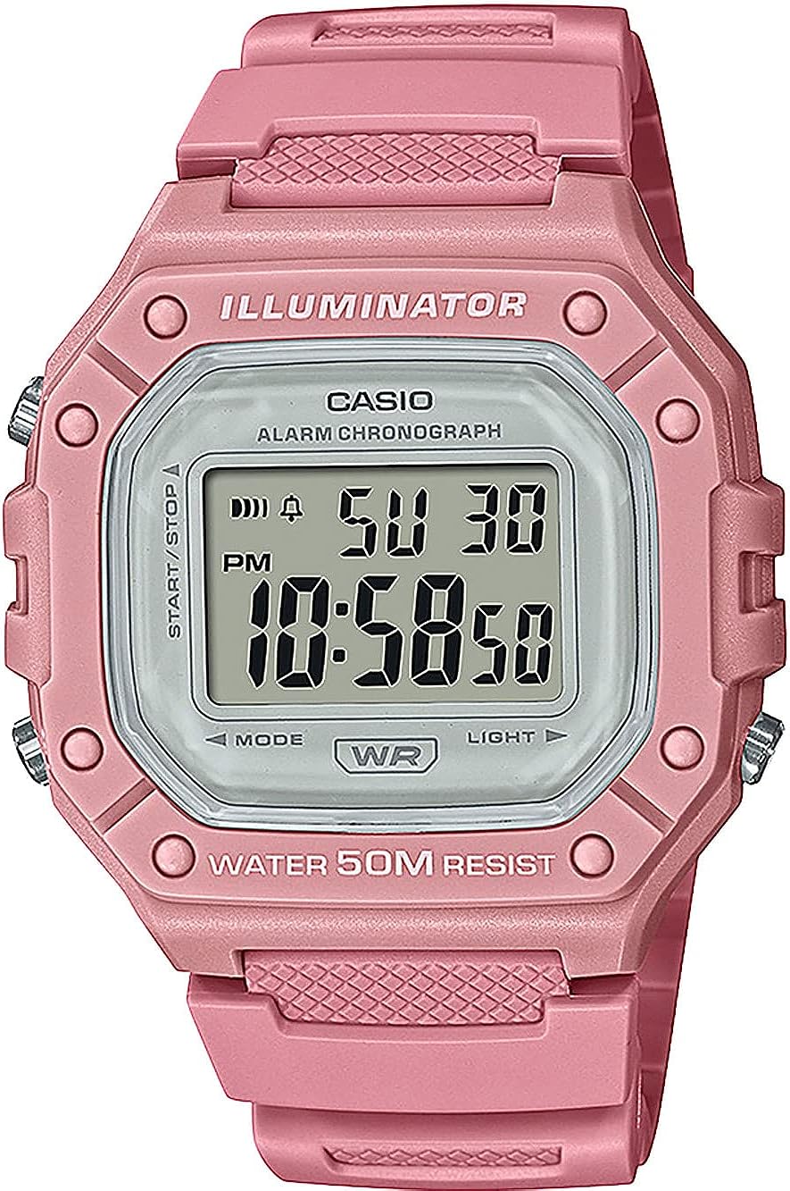 Casio Women's Digital Quartz Watch with Plastic Strap W-218HC-4AVEF