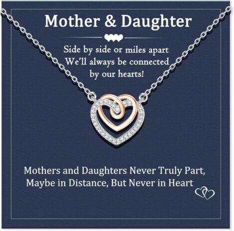 Aunis Mother Daughter Necklace Set: Perfect Gift for Daughter’s Birthday from Mom.