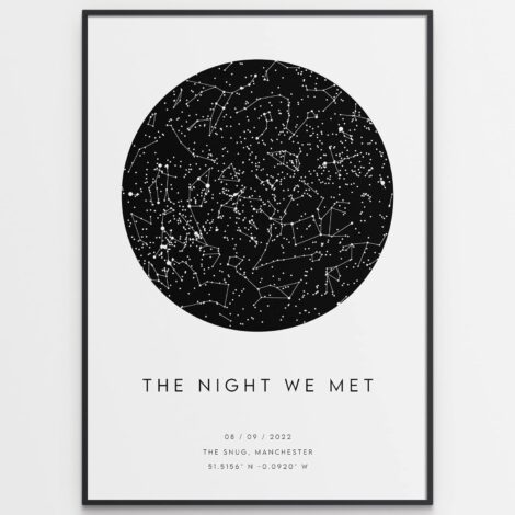 Personalized Night Sky Romantic Print – Night We Met – Anniversary Gift.