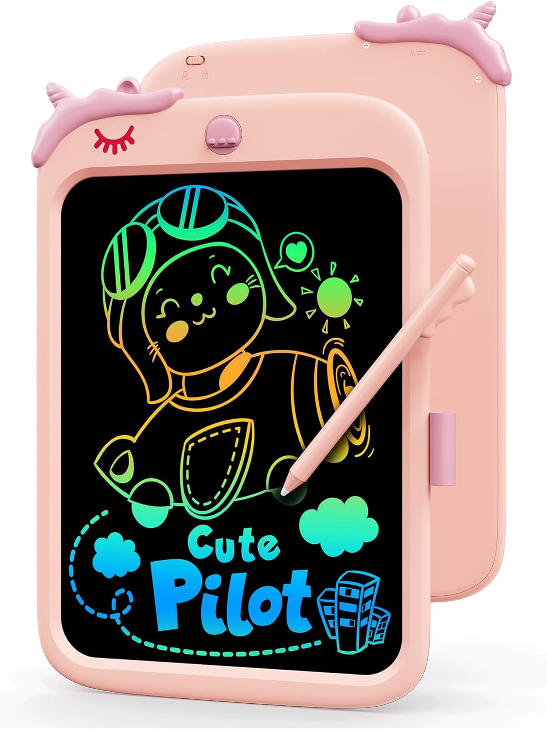 KOKODI Kids Toys for 3 4 5 6 Years Old Girls Boys Unicorn Gifts, 10 Inch LCD Writing Tablet Toddler Drawing Board, Birthday Educational, Doodle Scribbler Pad Colorful Waterproof