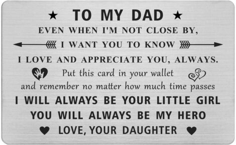 Jzxwan to My Dad Gifts from Daughter, Best Dad Gift Ideas For Men, Dad Birthday Christmas Wedding Father’s Day Wallet Card from Daughter Unique, Hero Dad I Will Always be Your Little Girl PresentsShortened: Unique Wallet Card for Dad, Best Men’s Gift Ideas, Daughter’s Love for Hero Dad