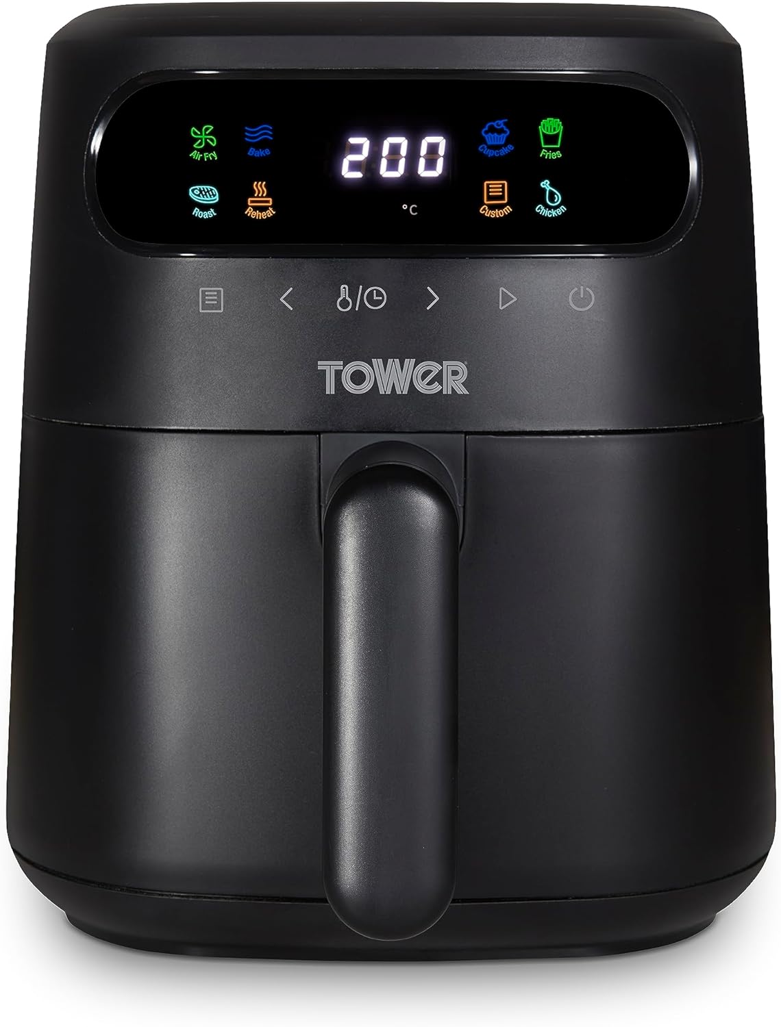 Tower, T17125, Vortx 3L Air Fryer with Colour Digital Display, Digital Control Panel & 7 One-Touch Pre-sets, 1300W, Black