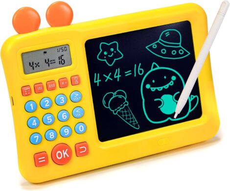 Math Calculator Toy, Educational Gift for Kids 4-9 Years Old, Number Training and Drawing Activity