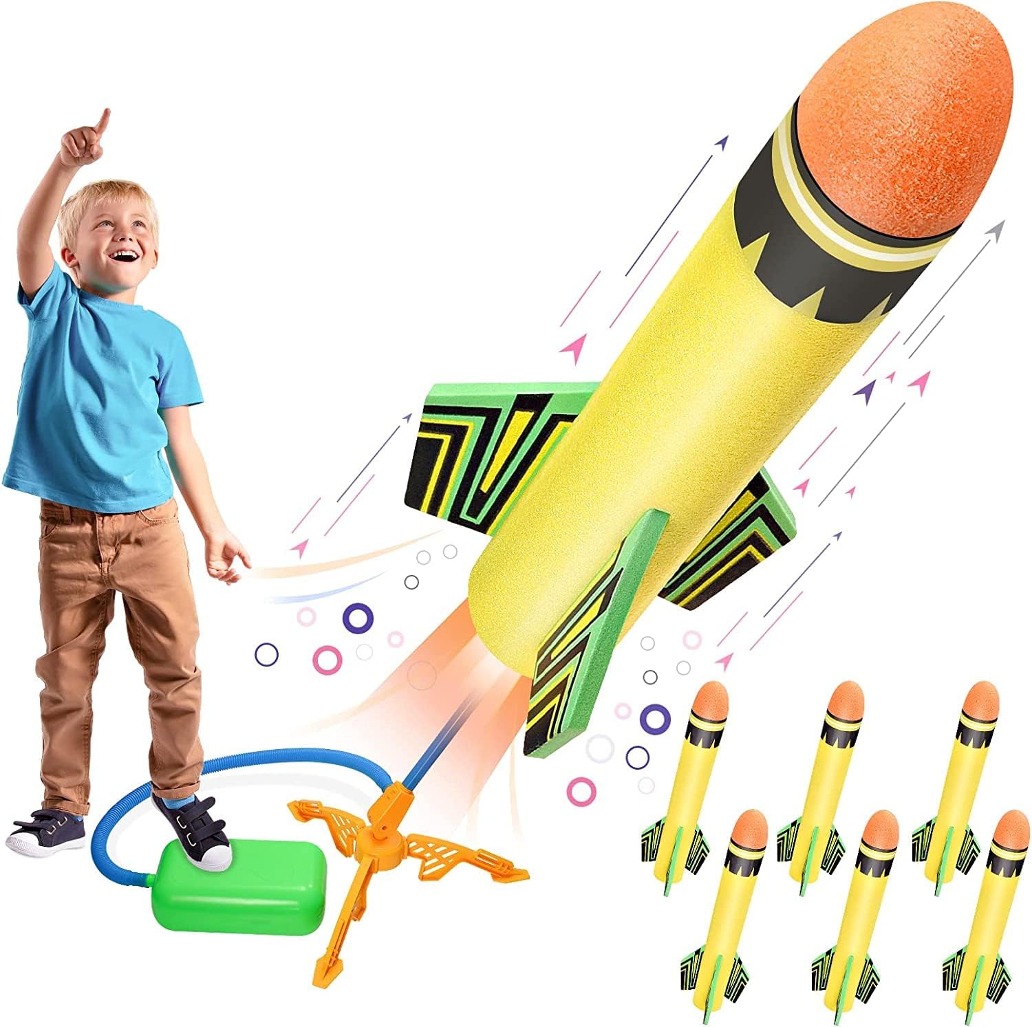 Dislocati 4/6Pcs Multiple Styles Foam Rocket Toy Launcher For Kids-Outdoor&Garden Toys Gifts For Kids