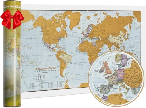 Scratch The World® Travel Edition map Print: A3-sized map (42.0 x 29.7 cm) with Gift Tube.