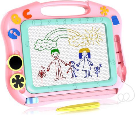 LOFEE Magna Doodle Girls Toy – Magnetic Doodle Board for 3+ Year Olds, Pink Gift