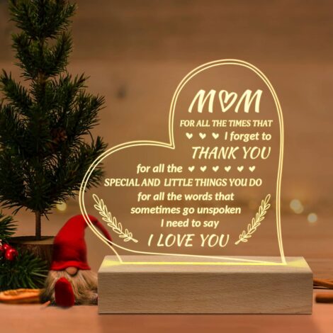 Mum Gifts from Niyewsor, Acrylic Night Light Presents – Perfect for Mum’s special occasions.