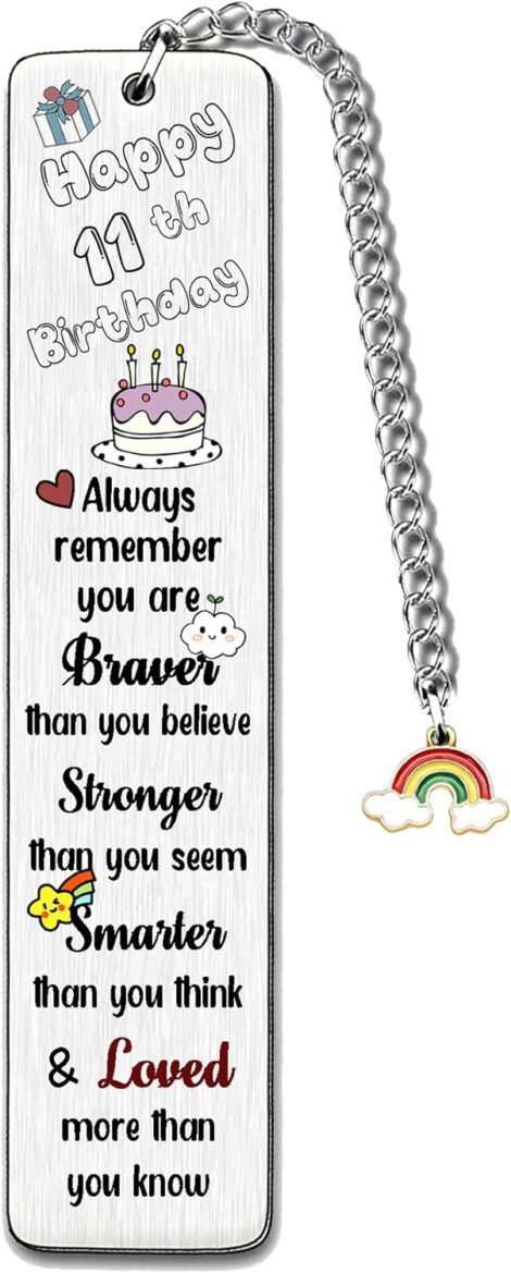 Personalized Bookmarks – Birthday Gifts for Book Lovers, Inspirational 11th Birthday Present for Loved Ones