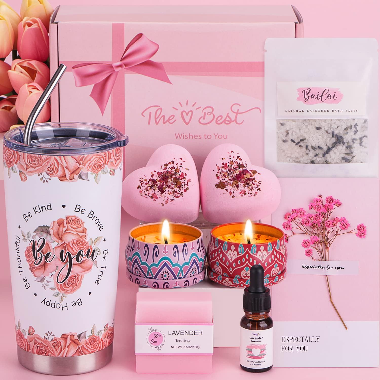 Pamper Gifts Box for Women Birthday, Unique Self Care package for Her Pamper Hampers Kit for Women, Relaxation Spa Gifts Set Get Well Soon Gift Ideas for Women Best Friend, Mum, Sister, Wife