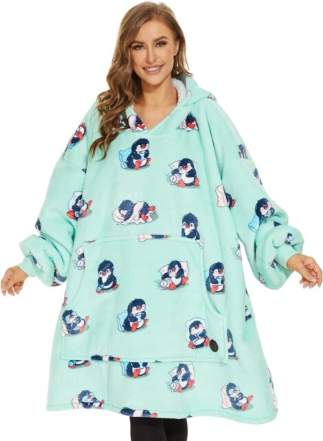 Oversized Blanket Hoodie: Soft, Cozy Wearable Blanket Sweatshirt for Adults, Kids – One Size Fits All