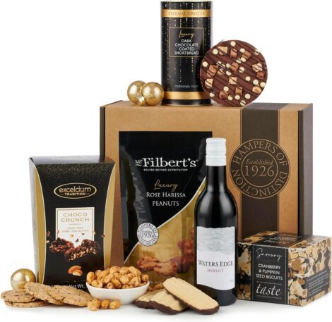 Thornton & France Wine Tasting Gift Box with 187 ml Red Wine and Sweet & Savoury Treats