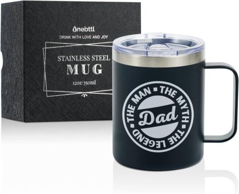 350ml Stainless Steel Travel Mug – The Man The Myth The Legend Dad Gift