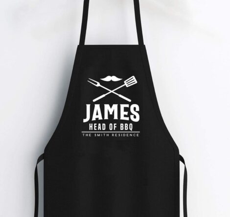 Customizable Pink Chef Apron for Men | Personalized Cooking Apron | BBQ Boss | Dad and Husband Gift