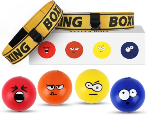 Teenage Boys Reflex Ball: Soft Boxing Ball with Adjustable Headbands, Boosts Reaction and Hand-Eye Coordination.