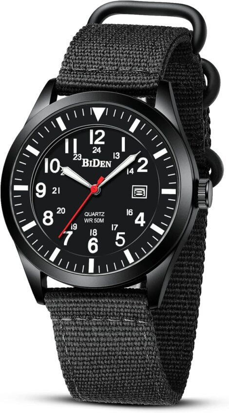 HANPOSH Men’s Military Waterproof Watches with Date Display and Minimalist Design