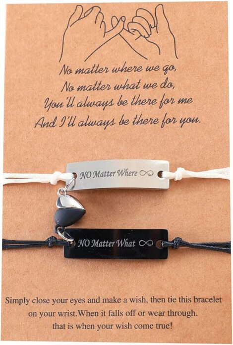 XKUZRWE Pinky Promise Couple Bracelet – Heart-themed Soulmate Gift for Long-Distance Relationships