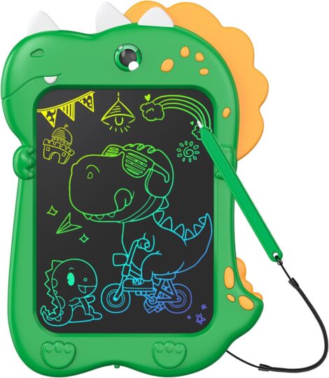 Kizmyee LCD Writing Tablet: Dinosaur Drawing Pad, 8.5inch, for Kids 3+ Years. Boy/Girl Gifts.