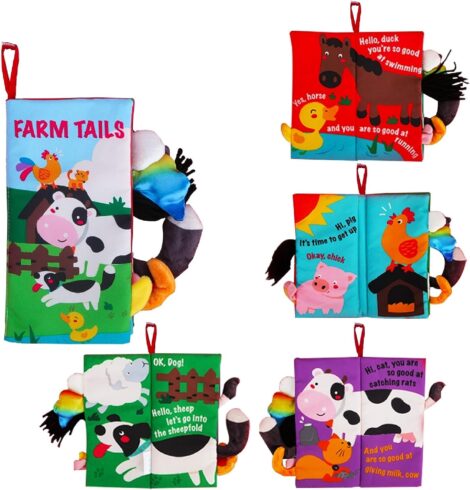 beiens Baby Books – Sensory Touch and Feel Cloth Books for Early Development (0-12 Months)