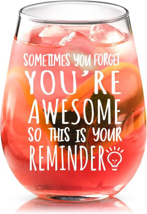 15 oz Stemless Wine Glass – You Are Awesome: Joyful Friend Gifts for Women and Men