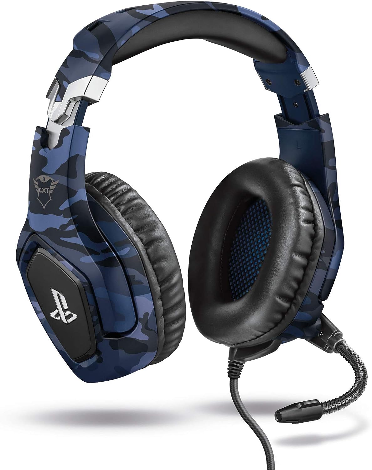 Trust Gaming GXT 488 Forze-B [Officially Licensed for PlayStation] Gaming Headset for PS4 and PS5 with Flexible Microphone and Inline Remote Control, Over Ear Gaming Headphones - Blue