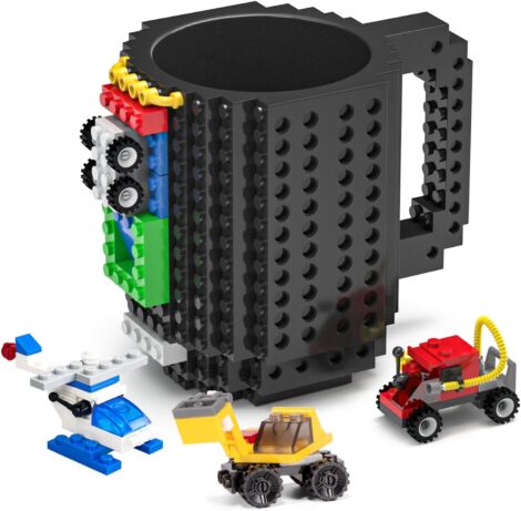 Daymoo Brick Coffee Mug: Funny Lego-Compatible Gift for Dad, Men, Kids.