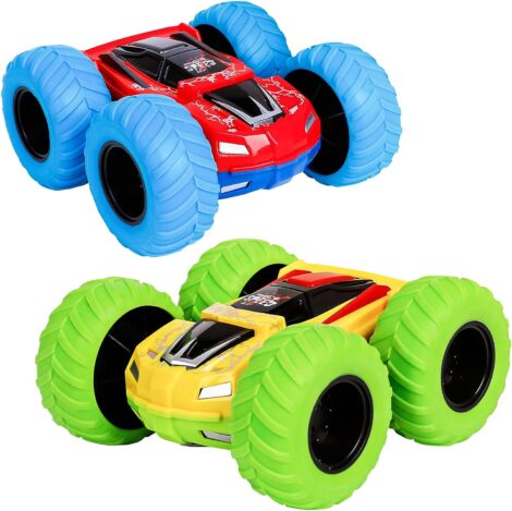 m zimoon Pull Back Car: Double-Sided Friction Powered Monster Truck Toy, Ideal Birthday Gift for Kids 3-7.