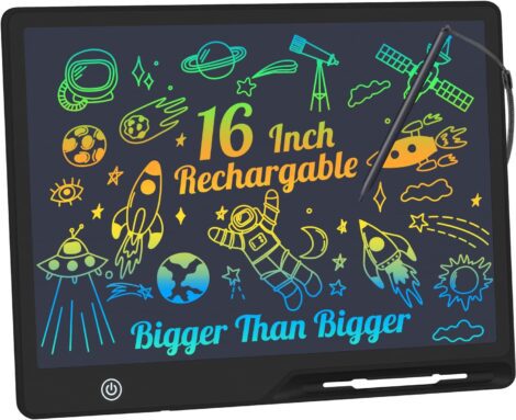 16-inch LCD Writing Tablet, Rechargeable Doodle Board with Colorful Screen, Portable Drawing Tablet for Kids