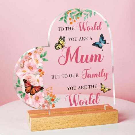 Mum Birthday Gifts: Acrylic Plaque from Daughter/Son – Ideal Presents for Mummy, Stepmum, or Mother