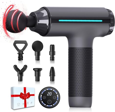 2023 Portable Massage Gun – Powerful Handheld Muscle Massager for Pain Relief, Quiet Operation.
