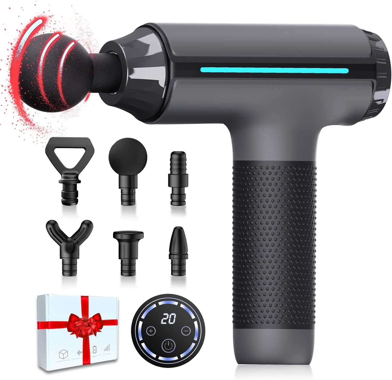 2023 New Massage Gun Deep Tissue - Portable Handheld Muscle Massager for Pain Relief,Super Quiet Percussion Massager Christmas Birthday Gifts for Women,Black of Friday 2023