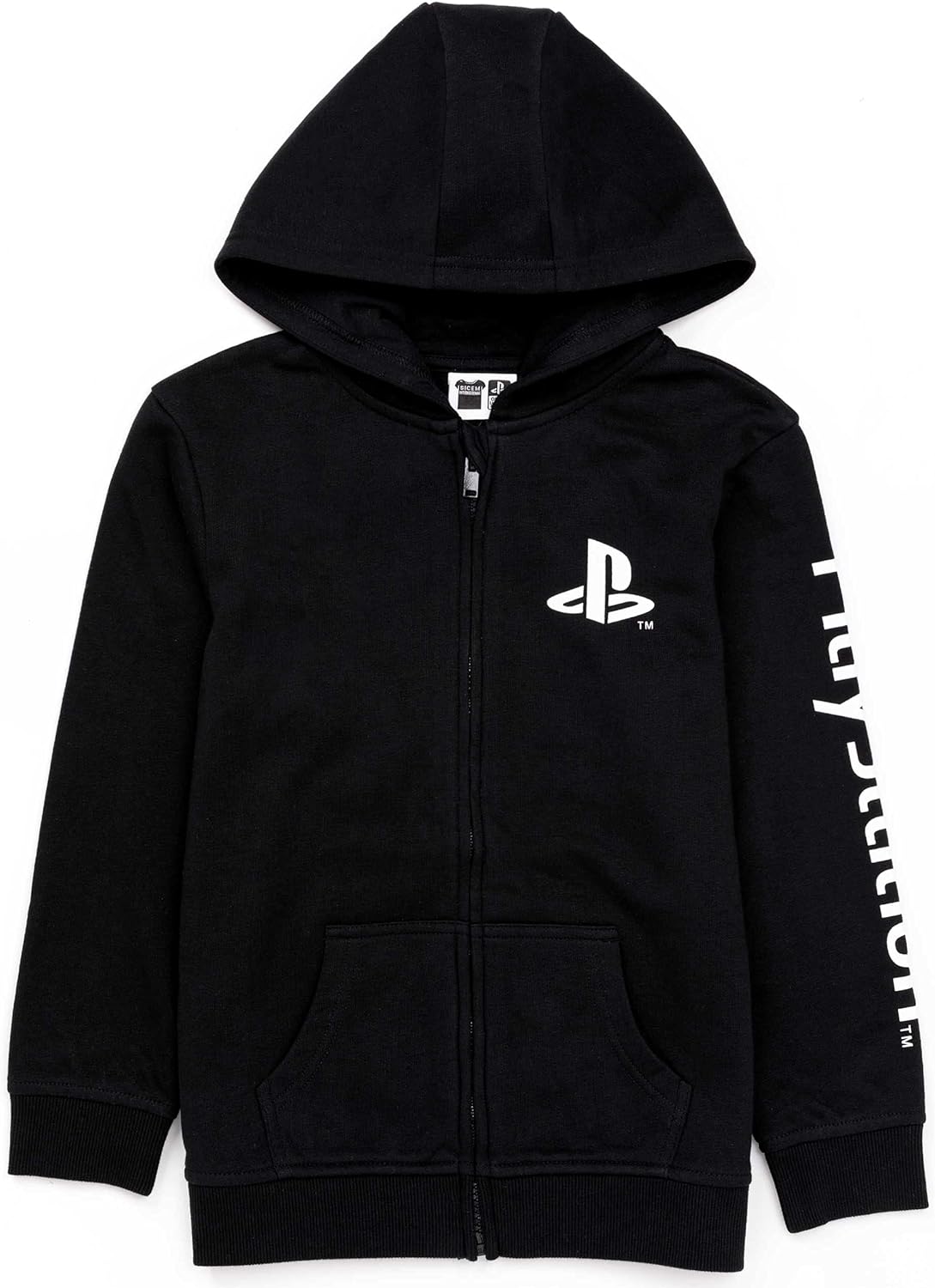 PlayStation Kids Hoodie Zip Up | Boys Girls Games Logo Black Jumper Jacket | Gamer Merchandise