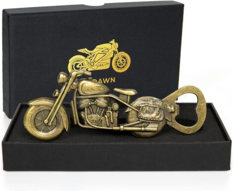 Unique motorcycle-themed beer gifts for men, including vintage bottle opener. Perfect for Christmas, Father’s Day, and birthdays.