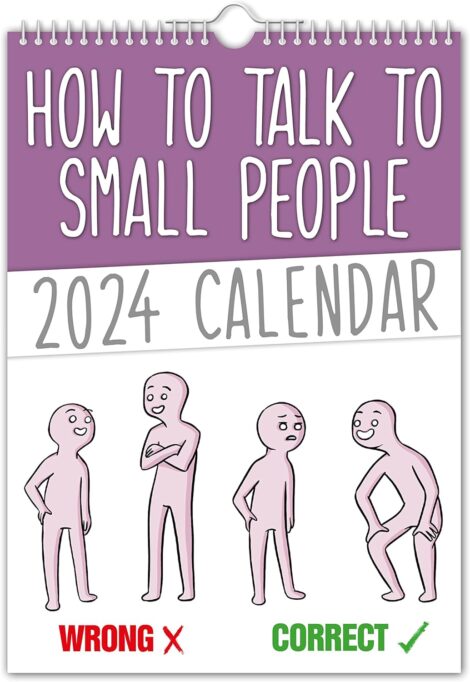 2024 Talk to Small People Wall Calendar: Funny, quirky, and perfect for Christmas or birthdays. Great novelty gift!