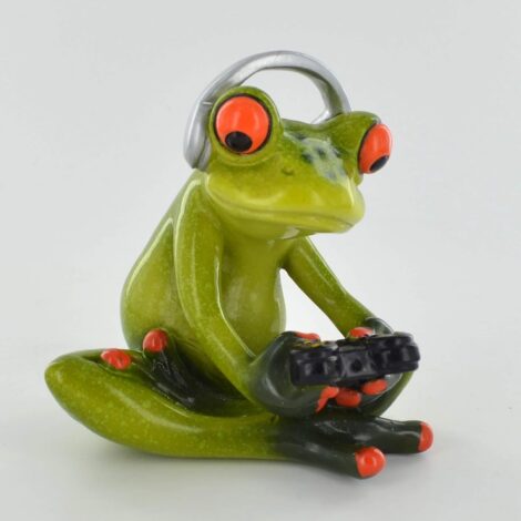 Humorous Frog – Gaming-themed Quirky Home Decor Gift, 8cm Height.