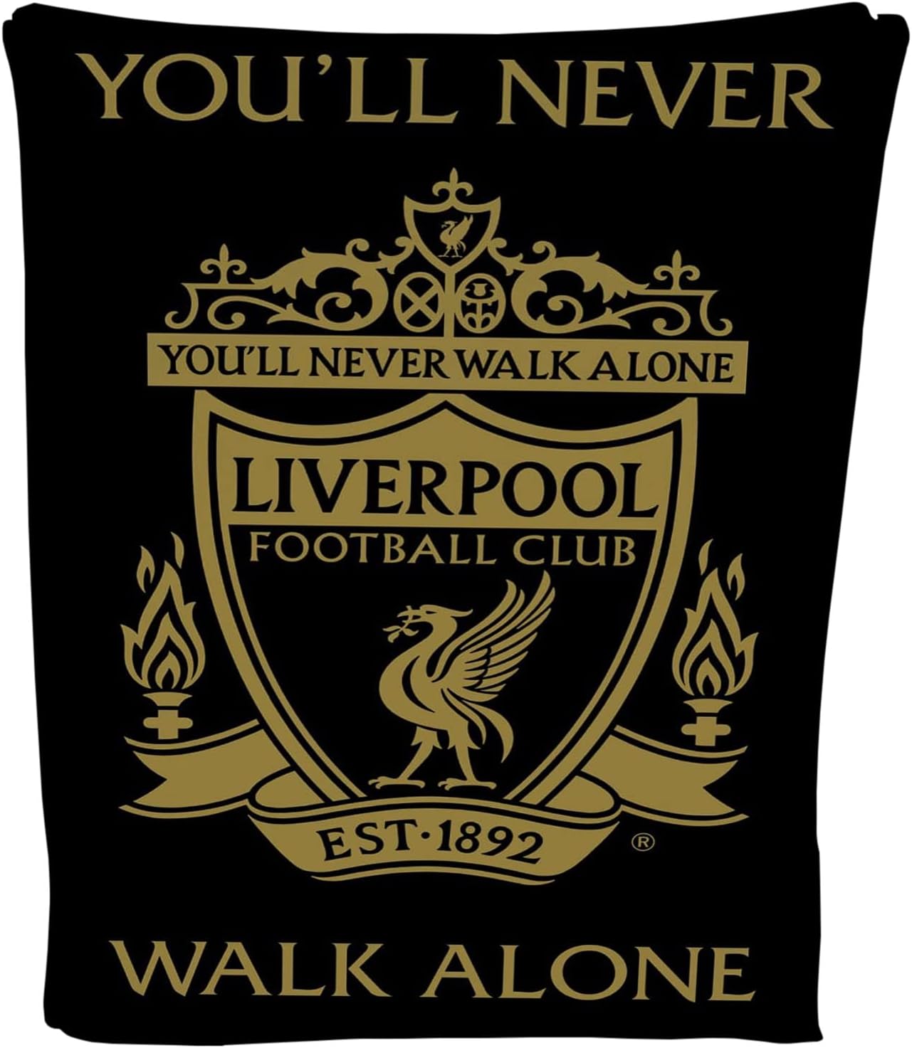 Todd Linens Liverpool Football Crest Black Fleece Blanket Throw Soft LFC Warm Sofa Travelling Blanket Liverpool Gift for Men Kids Teen 100x 150 cm