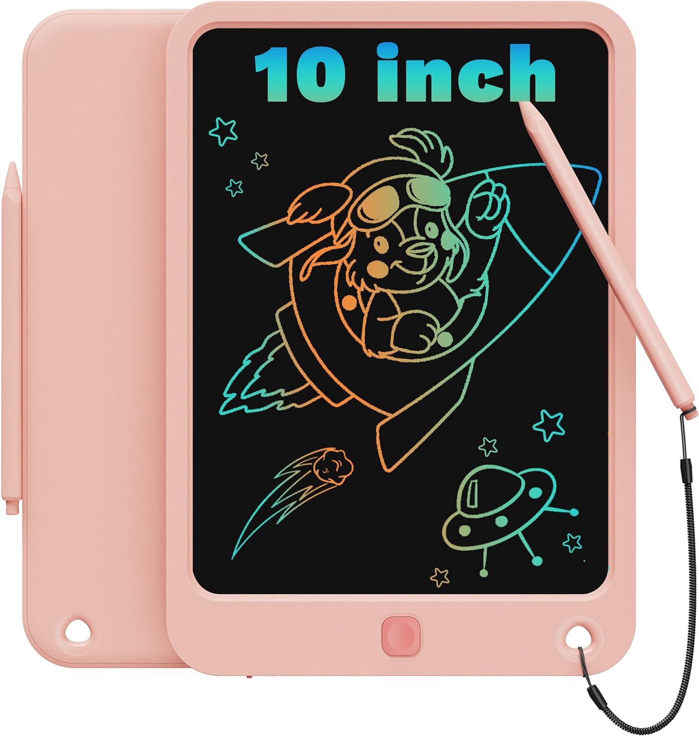 TEKFUN LCD Writing Tablet Kids Toddler Toys, 10 inch Colorful Doodle Drawing Board Drawing Tablet, Kids Travel Learning Toys Birthday Gifts for 2 3 4 5 6 7 8 Years Old Boys Girls Toddlers (Pink)