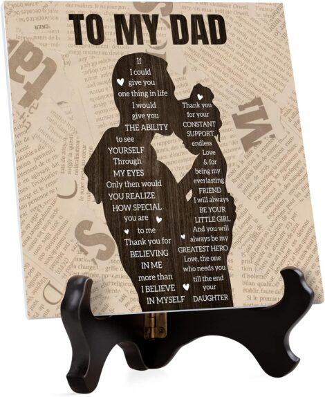 Engraved Plaque for Dad: Personalized Father’s Day and Birthday Gift from Daughter/Son