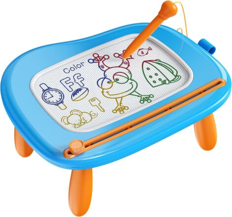 Bravokids Magnetic Drawing Board: Educational Learning Toy for Toddlers, Ideal 1st Birthday Gift (Blue)