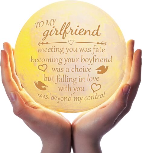 Engraved Moon Lamp with Touch Control – Perfect Girlfriend Gift for Birthday, Valentine’s, Christmas, Anniversaries