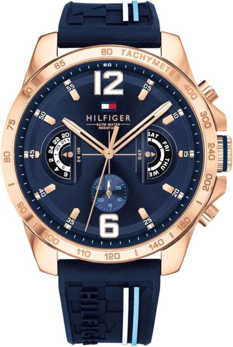 Tommy Hilfiger Men’s Navy Blue Quartz Watch with Multifunction Dial – 1791474.