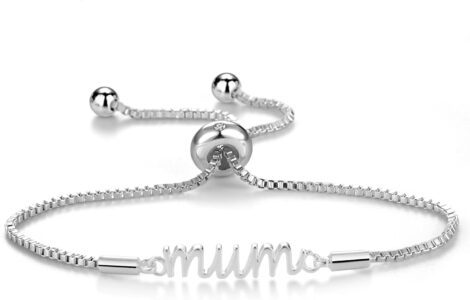 Silver plated mum bracelet with Zircondia® crystals by Philip Jones.