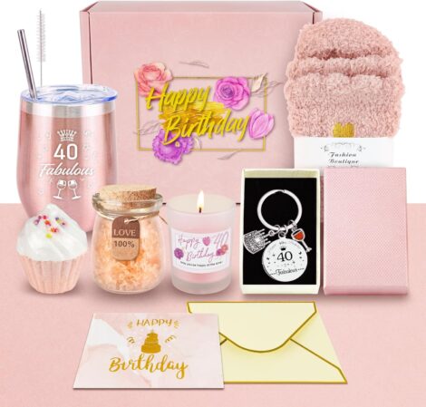 Epessa 40th Birthday Gifts: Unique, Personalised Hampers for Women Turning 40. Ideal for Best Friend, Mum, Sister, Wife, Auntie.