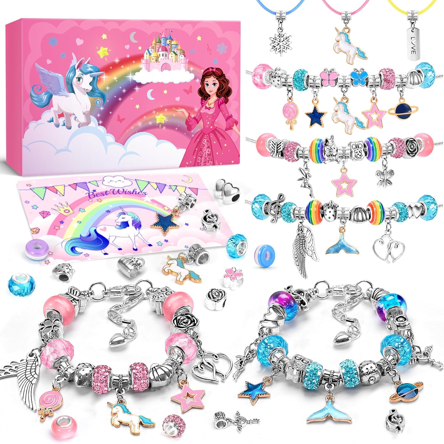 Unicorn Gifts for Girls Jewellery Bracelet Making Kit, Gifts for Teenage Girls Gifts, Christmas Stocking Fillers for Teenage Girls Arts and Crafts for Kids Girls Toys Age 8-12, Girls Birthday Gifts