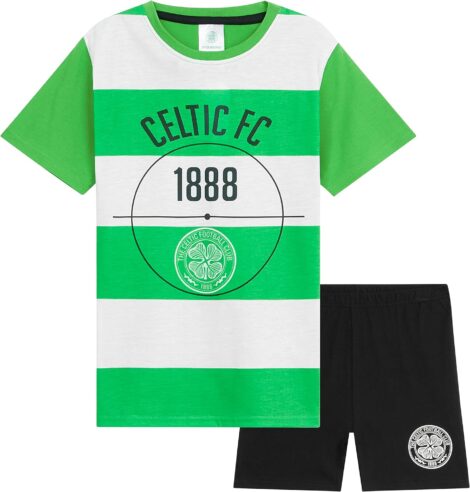 Celtic F.C. Boys PJs: Breathable, comfy Celtic gear. Perfect summer nightwear gift for boys aged 5-14.