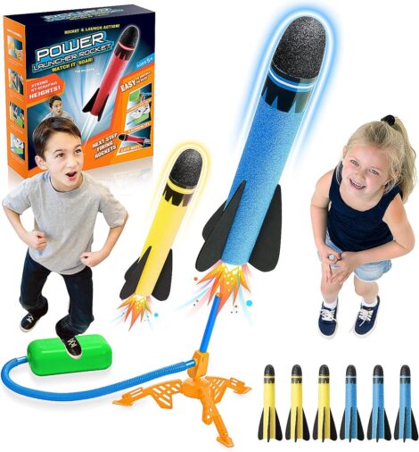 DejaNard Rocket Toy Launcher – Outdoor Stomp Toy Rockets for 3-12 Year Old Kids.