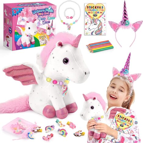 Unicorn Gifts for Girls Age 3-8, Soft Plush Toys Set for Kids, Birthday Gifts Toys