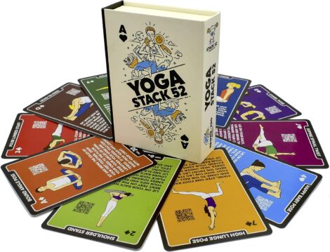 Stack 52 Yoga Exercise Cards: Expert-approved. Includes videos. Boost fitness and flexibility with various poses and games.