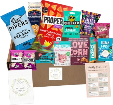 HappyHome Gluten Free Hampers: Ultimate Snack Box for Vegans – Dairy Free Chocolate, Biscuits, Savoury Treats